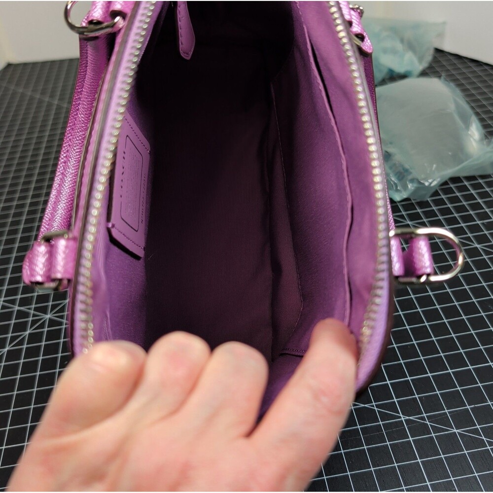 Coach Mini Sierra Crossgrain Lilac Satchel & Wristlet - MISSING STRAP - F22315 - Picture 7 of 16